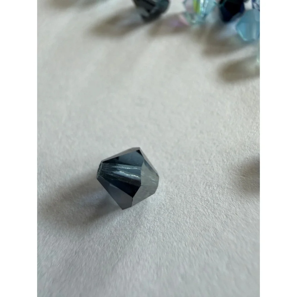 VTG Swarovski Crystal Bicone Beads Mixed Blue Lot 3mm 4mm Bicone and Misc.
